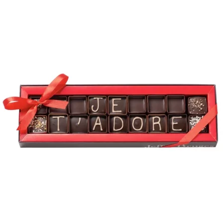 BOITE À MESSAGE CHOCOLATS FOURRÉ ASSORTIS – 2 LIGNES