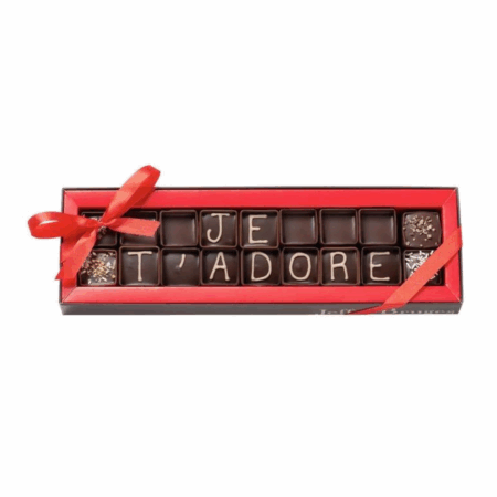 Boite à message chocolats fourré assortis - 2 lignes