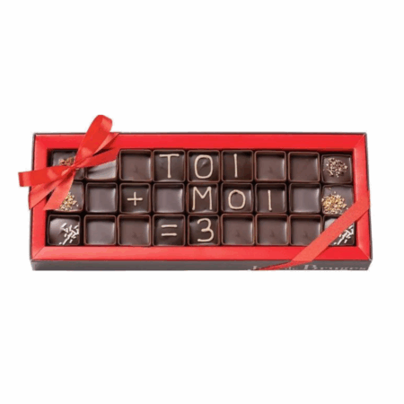Boite à message chocolats fourré assortis -3 lignes
