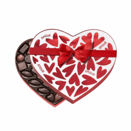 Grande boite cœur Saint-Valentin rouge ou blanche