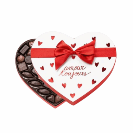 Boite cœur Saint-Valentin rouge ou blanche "Amour Toujours"