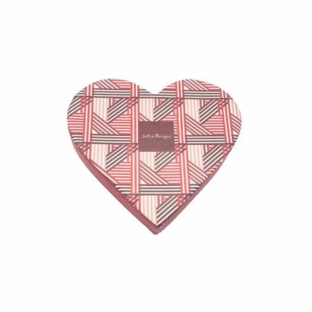 Cœur "Rayé" avec 250g de chocolats - 12cm