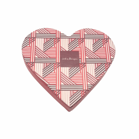 Cœur "Rayé" avec 350g de chocolats - 15cm